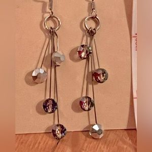 Handmade gem bead drop dangle earrings